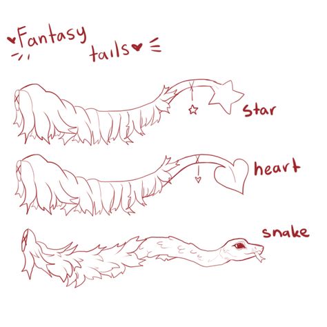 Bear Tail Drawing, How To Draw Tails On People, Cool Tails Drawing, Monster Tail Drawing, Fantasy Tails Drawing, Lion Tail Drawing, Tail Ideas For Ocs, Tail Accessories Drawing, Animal Art Base