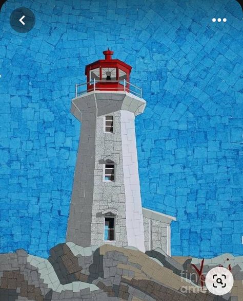 Mini Ceramics, Paper Mosaic, Mixed Media Mosaic, Lighthouse Print, Lighthouse Art, Mosaic Art Projects, Glass Mosaic Art, Mosaic Pictures, Mosaic Flowers