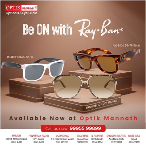 Sunglasses Website Design, Sunglasses Advertising, Eyewear Advertising, Optician Marketing, Band Website, Eye Facts, Ray Ban Eyewear, Awareness Poster, Optical Shop