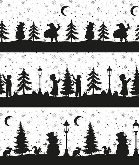 Winter Scene Silhouette Svg, Christmas Silhouette Art, Simple Christmas Silhouette Images, Christmas Silloutes, Christmas Silhouette Templates Free, Christmas Window Silhouettes, Diy Cards With Cricut, Christmas Silhouette Templates, Christmas Silhouette Images