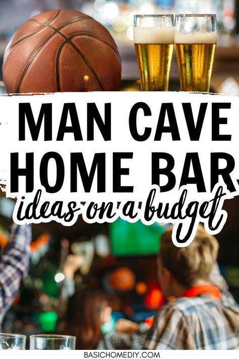 Create your very own man cave home bar on a budget with these ideas and tips. Unleash your creativity with these DIY low budget man cave home bar ideas! Whether in a basement, shed, garage, or office, transform your man cave into the ultimate man cave bar area. Add incredible small room ideas for a man cave bar and discover cheap and simple DIY projects. From sports bars to game room bars embrace modern aesthetics to create a stylish man cave bar. Garage Bar Ideas Man Caves Easy Diy, Attic Bar Ideas, Sports Bar Man Cave, Man Cave Ideas Room Small Cheap, Decor For Men, Mens Cave Ideas Room, Indoor Bar Ideas Houses, Game Room Design Man Caves, Budget Man Cave