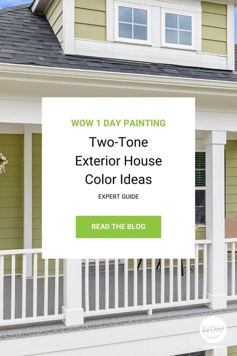 Everything is in the details, and if your home’s got them, you should flaunt them! That’s when the two-tone exterior color scheme comes in. Not every home is so lucky to have architectural details like overhangs, siding, raised split-levels or gables but if you do, you can really make them pop. Painting your house exterior two tones can give your home a modern feel or a more traditional look depending on the architecture and your neighborhood. Two Tone Exterior House Colors, Two Tone Exterior, Pop Painting, Tips For Painting, Paint Your House, Exterior Color Schemes, House Paint Exterior, Split Level, Architectural Details