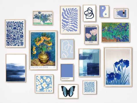 Eclectic Gallery Wall Printable Set of 17 Blue Wall Art Bundle, Blue Wall Decor Gallery Wall Art Print Bundle, Coastal Grandma Aesthetic Art - Etsy Blue And Green Gallery Wall, Blue Gallery Wall, Coastal Grandma Aesthetic, Wall Decor Gallery, Grandma Aesthetic, Gallery Wall Printables, Decor Gallery Wall, Eclectic Gallery Wall, Maximalist Wall Art