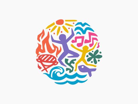 Beach Festival Logo - Pasar Budaya Arts Festival Logo, Festival Logo Design Creative, Event Logo Design Creative, Culture Logo Design, Fair Trade Logo, Event Logo Design, Masskara Festival, Hawaii Logo, Festival Drawing