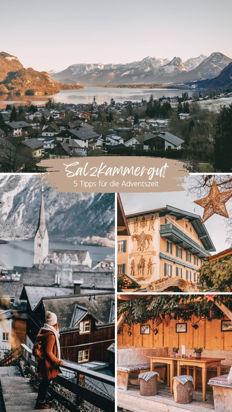 Das Salzkammergut zählt zweifelsohne zu den schönsten Regionen Österreichs. Wer das Salzkammergut im Winter besucht, kann sich auf verschneite Berge und gefrorene Seen freuen. In der Vorweihnachtszeit verbreiten kleine Adventsmärkte eine heimelige Atmosphäre.In diesem Beitrag findest du fünf Tipps für das Salzkammergut im Winter. Couple Activities, Healthy Travel, Winter Girl, Eco Travel, Salzburg, Most Beautiful Places, Vacation Trips, Travel Art, Travel Dreams