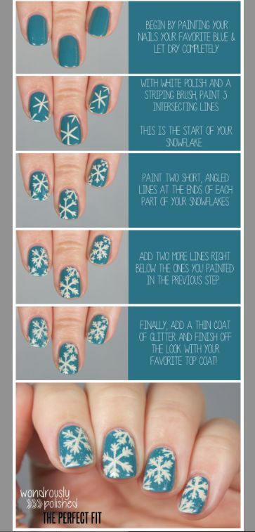 Nail Instructions, Nail Art Step By Step, Christmas Nail Designs Holiday, Art Step By Step, Nail Art Noel, Snowflake Nail, Snowflake Nail Art, Holiday Nail Designs, Nail Tutorial