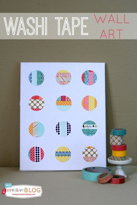 DIY Washi Tape Wall Art | TodaysCreativeBlog.net Washi Tape Wall Art Diy, Diy Washi Tape Ideas, Washi Tape Wall Art, Washi Tape Art, Washi Tape Wall, Tape Wall Art, Washi Tape Projects, Diy Washi Tape, Tape Wall