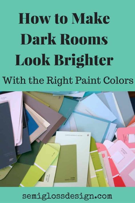 Learn how to make your dark rooms look brighter by choosing the right color. I learned a secret that makes that a lot easier to do! Colors That Brighten A Room, Colors To Brighten A Dark Room, Paint To Brighten A Room, How To Brighten A Dark Bedroom, Basement Colors To Brighten, Paint Colors To Brighten A Dark Room, Colours To Brighten A Dark Room, Colors For Dark Rooms, Paint Colors For Dark Rooms