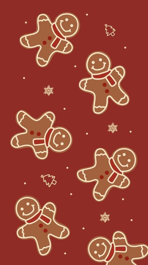 Christmas I Pad Wallpaper, Light Red Christmas Wallpaper, Christmas Wallpaper Red Aesthetic, Gingerbread Cookie Wallpaper, Ginger Bread Wallpaper, Cristhmas Wallpaper, Red Christmas Aesthetic Wallpaper, Plain Christmas Wallpaper, Christmas Gingerbread Wallpaper