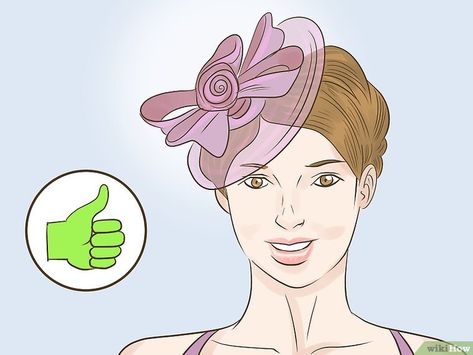 How to Wear a Fascinator (with Pictures) - wikiHow Derby Hairstyles With Fascinator, Kentucky Derby Hairstyles, Derby Hairstyles, Diy Hair Fascinator, Hats With Short Hair, Fascinators For Short Hair, Hats Short Hair, Diy Fascinator, Hats For Short Hair