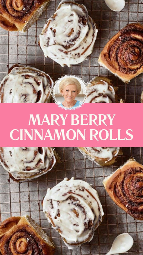 Mary Berry Cinnamon Rolls German Cinnamon Rolls, Berry Cinnamon Rolls, Breakfast Dough, Berry Rolls, Mary Berry Recipes, Iced Buns, Mary Berry Recipe, Berry Recipes, Merry Berry