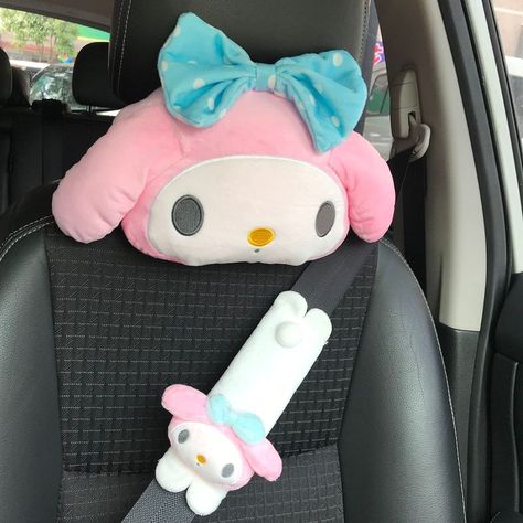 PRICES MAY VARY. Material: Plush Cotton Color: Pink Headrest Pillow: 28*22cm Shoulder Pad: 20*6.5cm Package Included : 1pcs neck pillow + 1pcs seat belt cover 2pcs/set Auto Car Plush Anime Neck Pillows Cute Headrest Seat Belt Covers Shoulder Pads Seatbelt Cover, Hello Kitty Car, Hello Kitty Merchandise, Car Deco, Kuromi My Melody, Cute Car Accessories, Pink Car, Seat Belt Cover, Hello Kitty Items