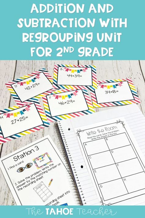 Help your 2nd grade students master addition and subtraction with regrouping with this six week unit on adding and subtracting 2-digit numbers. Great for second grade or third grade math. Subtraction Without Regrouping, Addition And Subtraction With Regrouping, Regrouping Subtraction, Master Addition, Subtraction With Regrouping, Teaching Addition, Subtraction Strategies, Subtraction Games, Social Studies Resources