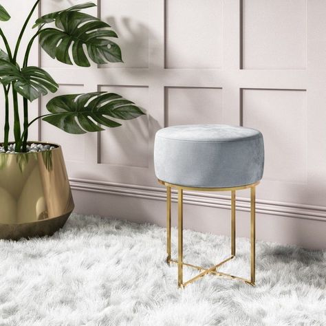 Dressing Table Ideas - How To Decorate And Style A Vanity Table Bedroom Stool, Diy Bar Stools, Velvet Bedroom, Bedroom Stools, Rustic Bar Stools, Contemporary Decor Living Room, Dressing Table Stool, Contemporary Stools, Rattan Stool