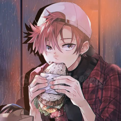 Tumblr Anime boy that eating Eating Anime Pfp, Anime Guy Eating, Anime Eating Food, Nerdy Anime Boy, Anime Character Eating, Gojo Kun, Ginger Male, Eating Drawing, Blushing Anime