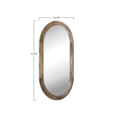 Millwood Pines Robillard Oval Wall Mirror | Wayfair Large Bathroom Mirrors, Rustic Mirror, Hello Honey, Rustic Mirrors, Oval Wall Mirror, Mirror Shapes, Creative Co Op, Oval Mirror, Be Unique