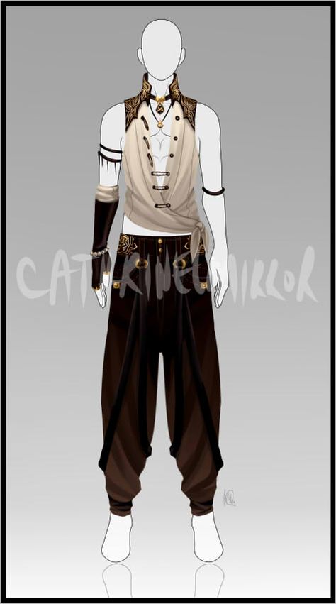 Fantasy Outfits Design Male, Male Fantasy Clothing, Male Base, Please Be Patient With Me, Warrior Outfit, Be Patient With Me, Hero Costumes, Medieval Clothing, Anime Dress