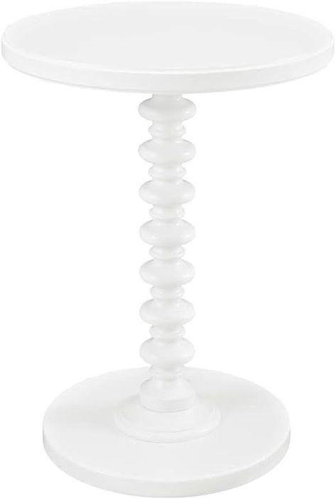 Amazon.com: Powell Furniture Powell Round Spindle, White Table 17 x 22.25 x 17 : Home & Kitchen Room Decor To Buy, Beach Cottage Living Room, Spindle Table, White Round Tables, Coastal Decorating Living Room, Cottage Decor Living Room, Powell Furniture, Round Accent Table, Coffee Table Ideas