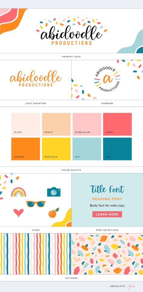 Colorful Brand Color Palette, Fun Kids Color Palette, Colourful Logo Design Ideas, Brand Board Color Palettes, Brand Guide Color Palette, Kindergarten Color Palette, Pediatric Color Palette, Playful Color Palette Branding, Kids Color Palette Fun