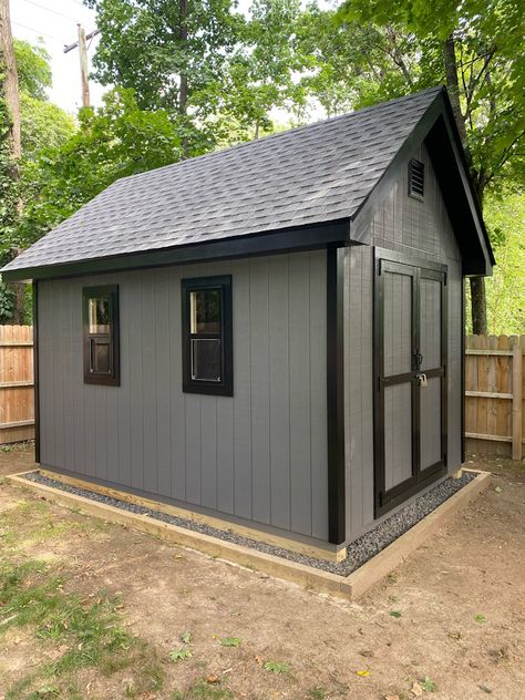 Beautiful build of our 10x14-TV garden shed plan 10x12 Garden Shed, 10x15 Shed Plans, Golf Cart Shed Ideas, 12x10 Shed Plans, Shed Design Building Plans, Large Shed Plans, 10x14 Shed Plans, Victorian Backyard, 10x14 Shed