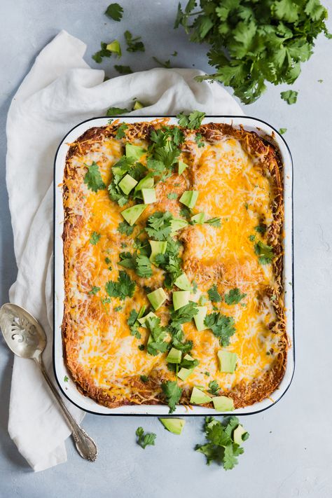 enchilada lasagna I howsweeteats.com Easy Tortillas, Enchilada Lasagna, Lasagna Easy, Beans And Cheese, Chicken Beans, Easy Enchiladas, Vegetarian Recipes Lunch, Melty Cheese, Street Tacos