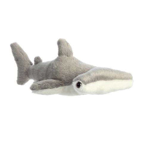 8 inches in size. High quality materials make for a soft, fluffy touch. Mini Flopsies lay in a resting position for a realistic design. Sweet, lovable facial expression. To ensure stability and quality, this plush contains bean pellets suitable for all ages. Hammerhead Shark Plush, Shark Plushies, Shark Pictures, Shark Plush, Hammerhead Shark, Cute Shark, Round Eyes, Sea Creature, Arte Inspo