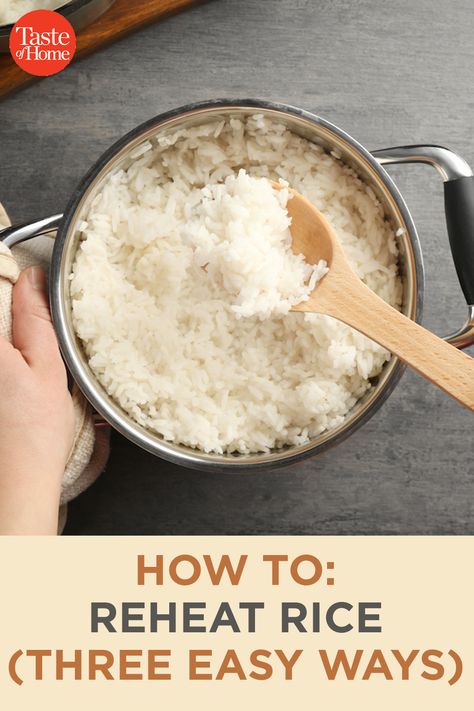 Best Way To Reheat Rice, Rice On Stove, Reheat Rice, Lunch Bites, Stovetop Rice, Rice In Crockpot, Lazy Cooking, How To Reheat Rice, Rice In The Oven