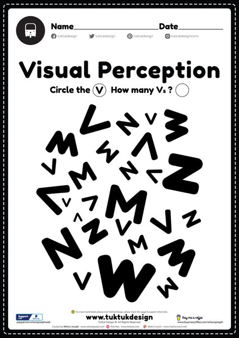 Vision Therapy Activities, Visual Perceptual Activities, Alphabet Letter Worksheets, Visual Perception Activities, Vision Therapy, Preschool Math Worksheets, Whole Brain Teaching, English Worksheets For Kids, Visual Perception