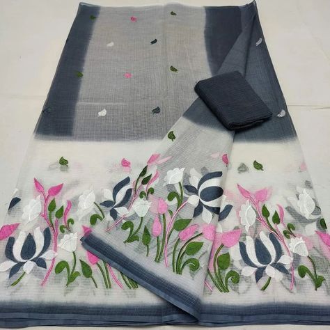 WhatsApp+919509608500 Kota Sarees Cotton, Embroidery Work Saree, Color Knowledge, Bags Patterns, Kota Sarees, Diy Bags Patterns, Diy Bags, Cotton Suits, Work Sarees