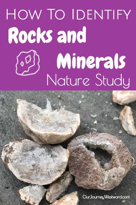 How To Identify Rocks and Minerals During Nature Study - Our Journey Westward How To Identify Rocks, Mineral Identification, Rock Identification, Rock Tumbling, Geode Rocks, Rock Hunting, Rock Minerals, New Paper, Pretty Rocks