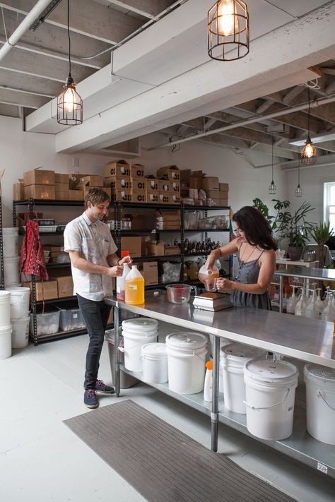 Apothecary Workspace, Candle Making Room, Candle Making Studio, Soap Studio, Candle Workshop, Warehouse Design, Herbivore Botanicals, Workshop Studio, Candle Studio