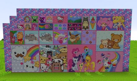 Kawaii World Minecraft, Kawaii Minecraft, Minecraft Icon, Appear More Attractive, Minecraft Texture Pack, Minecraft Village, Playing Minecraft, Village Ideas, Minecraft Banner Designs