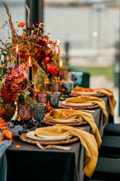 Wedding Fall Decor, Fall Wedding Party, Fall Wedding Tables, Fall Dinner Party, Backyard Reception, Tafel Decor, Bespoke Wedding Stationery, Eclectic Wedding, Fall Tablescapes