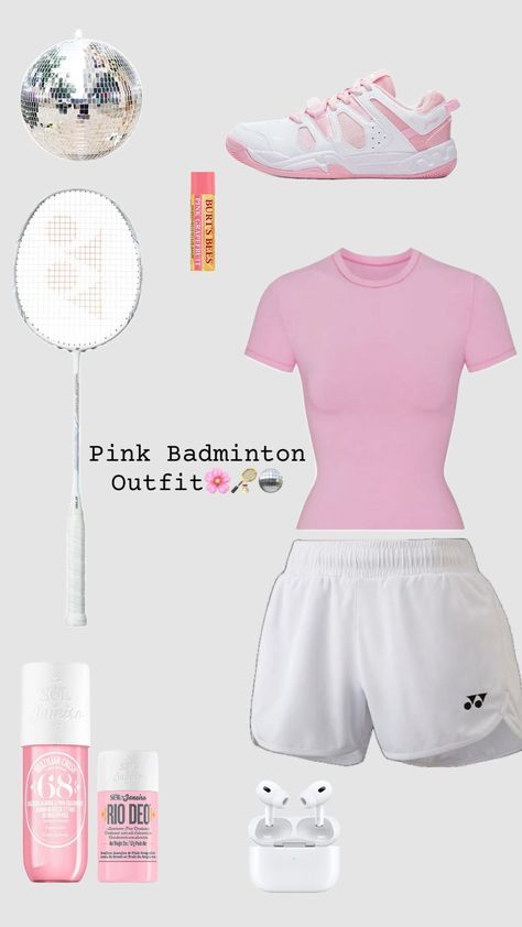 Pink Badminton, Badminton Outfit, Badminton Pictures, Sports Aesthetic, Tennis Fashion, Training Clothes, Athletic Training, Tennis Clothes, Sporty Outfits