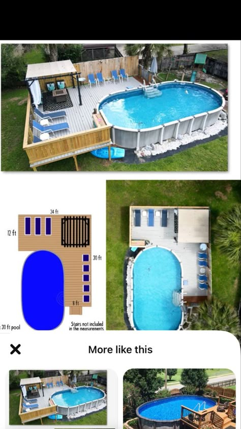 Piscina Pallet, Decks Around Pools, Pool Deck Plans, Cheap Pool, Swimming Pool Decks, Outdoor Pool Area, Deck Decor, House Pool, Deck Backyard