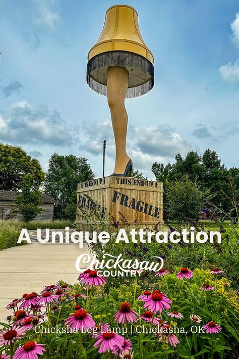 Snap a photo with this quirky leg lamp landmark in Chickasha and add some festive fun to your Chickasaw Country adventure.
📸: @chickashaleglamp via IG Chickasha Oklahoma, Oklahoma University, Leg Lamp, University Of Oklahoma, Christmas Story, Family Outing, Classic Films, A Christmas Story, Hidden Gems