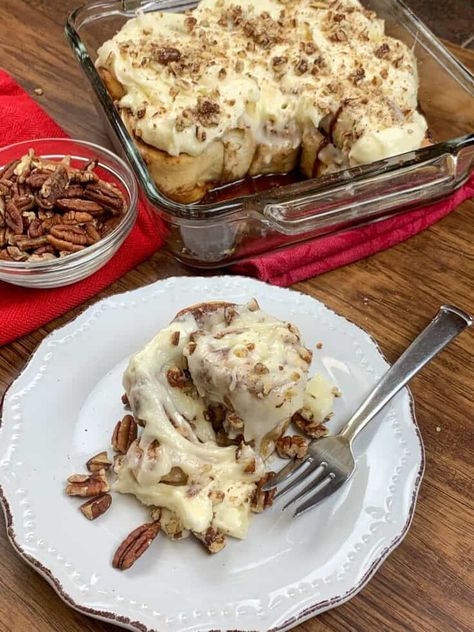 Pecan Cinnamon Roll Recipe by Back To My Southern Roots - Weekend Potluck 397 Easy Pecan Cinnamon Rolls, Cinnamon Pecan Rolls Homemade Easy, Fancy Up Canned Cinnamon Rolls, Easy Cinnamon Rolls Allrecipes, Easy Pumpkin Cobbler, Pizza Dough Cinnamon Rolls, Baked Chicken And Dumplings, Bountiful Kitchen Cinnamon Rolls, Pot Luck