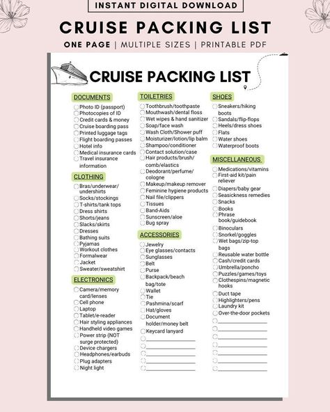 Alaskan Cruise, Packing List, Cruise Packing List, Honeymoon Cruise, Cruise Life, Cruise Planner, Family Cruise, Cruise Vacation, PDF File - Etsy Cruise To Do List, Vacation Packing List Cruise, New England Cruise Outfits, Bahama Cruise Packing List, Packing List For A Cruise, Cruise List Packing, 4 Day Cruise Packing List, 8 Day Cruise Packing List, Cruise Checklist Packing Lists