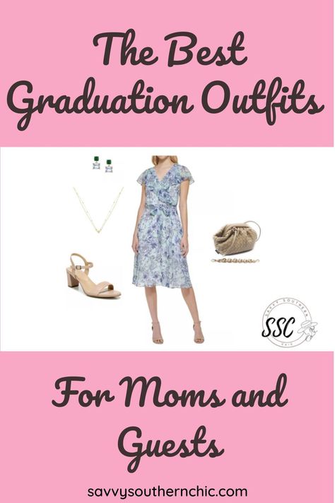 Stressing over what to wear to graduation shouldn’t cloud the occasion, so read on for the best graduation outfits for mom. Learn how to dress for the milestone event and the best outfits to wear as a graduation guest. Ideas for what to wear to graduation include classy and stylish outfits. Mothers Graduation Outfit Classy, What Do You Wear To A Graduation, Outdoor Graduation Outfit Guest, Graduation Party Outfits For Women, Moms Graduation Outfit Ideas, Grad Guest Outfit Ideas, Sister Graduation Outfit, What To Wear To A Graduation As A Mom, Graduation Outfit Ideas Teacher