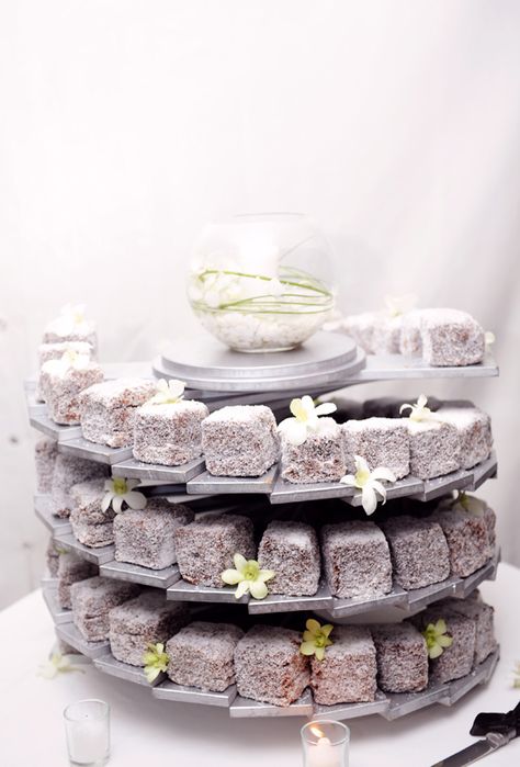 lamingtons Wedding Cakes Alternatives, Alternative Wedding Cakes, Tropical Elements, Bush Wedding, Wedding Reception Planning, Country Wedding Cakes, Wedding Cake Alternatives, Australian Wedding, Romantic Wedding Cake