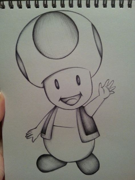 Toad Drawing Mario, Luigi Drawing, Toad Drawing, Disney Character Drawings, Disney Drawings Sketches, Art Sketches Doodles, Super Mario Art, Mario Art, Cartoon Tattoos