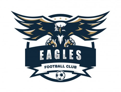 Eagle football club vector logo template Premium Vector Eagle Logos, Black Ticket, Eagle Football, Football Logo Design, Hawk Logo, Fishing Graphic, Football Background, Sports Logo Inspiration, Boutique Logo Design