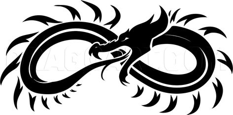 How To Draw A Dragon Infinity Tattoo, Step by Step, Drawing Guide, by Dawn | dragoart.com Dragon Infinity, Tattoo Step By Step, Draw A Dragon, Dragon Tattoo Art, Dragon Tattoo Designs, Drawing Guide, Samurai Art, Pencil Art Drawings, Infinity Symbol