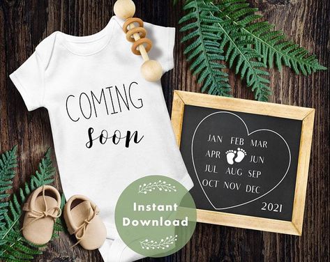 Neutral Baby Announcement, Pregnancy Due Date, Baby Announcement To Husband, Baby Due Date Calendar, Rainbow Baby Announcement, Pregnancy Calendar, Pregnancy Announcement Onesie, Baby Due Date, Digital Announcement