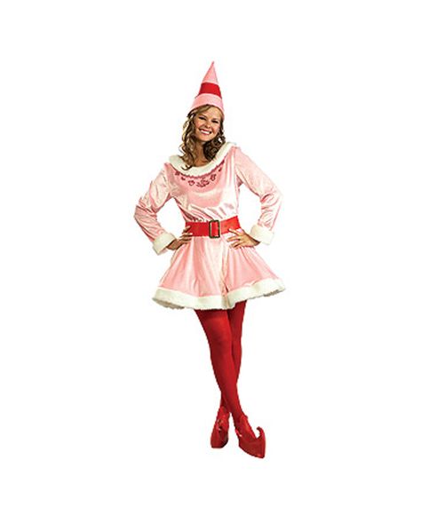 Jovi the Elf Adult Costume, Item# 07031818 Jovie Elf, Buddy The Elf Costume, Diy Christmas Outfit, Elf Products, Christmas Elf Costume, Elf Dress, Pink Velvet Dress, Elf Movie, Elf Clothes