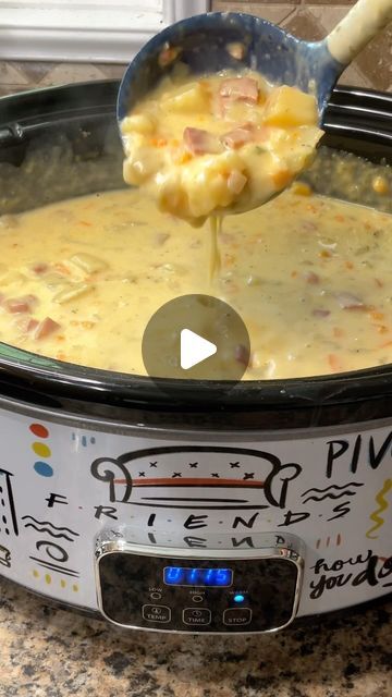 Carman Wilken on Instagram: "It can be hotter than Hades outside and I still want soup! This Cheesy Ham and Potato Soup is always a good choice! #soup #crockpot #hamandcheese #potatosoup #dinner" Seafood Crockpot Recipes, Cheesy Ham And Potato Soup, Soup Crockpot, Slow Cooker Potato Soup, Sea Foods, Ham And Potato Soup, Cheesy Ham, Ham Potato, Crockpot Ham