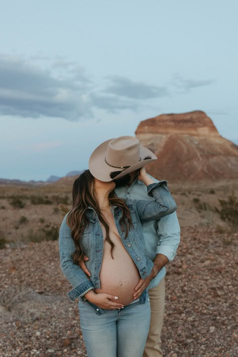 Western Couple Maternity Photoshoot, Carhartt Maternity Photos, Outdoor Country Maternity Photos, Denim On Denim Maternity Photos, Maternity Photo With Horse, Cowgirl Pregnancy Photos, Western Maternity Pictures With Husband, Maternity Cowgirl Outfits, Cowgirl Maternity Shoot