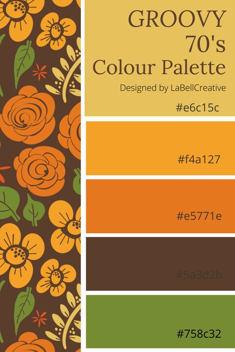 70s Bedroom Color Schemes, 70s Inspired Paint Colors, Retro Brown Color Palette, 70s Orange Color Palette, Eclectic Paint Palette, 70s Aesthetic Decor Retro, Retro Colour Palette Hex Codes, 70s Room Color Palette, 70s Room Decor Diy