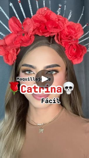 La Catrina Makeup Tutorial, Catrina Halloween Costumes, Catrina Makeup Mexicana Easy, Diy Catrina Costume, Catrina Makeup Easy, Easy Catrina Makeup, Simple Catrina Makeup, Katrina Makeup, Sugar Skull Makeup Easy