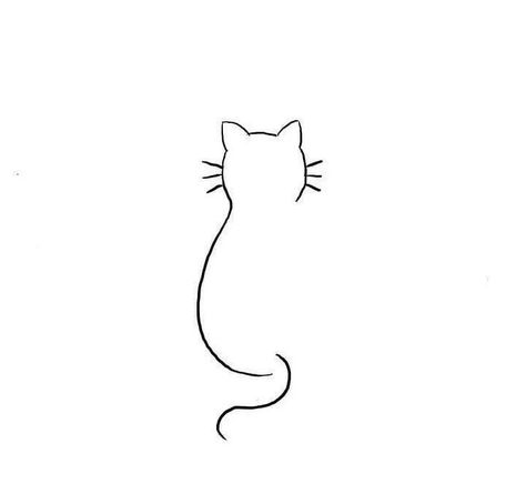 Minimal Cat Tattoo, Cat Silhouette Tattoos, Cat Tattoo Simple, Colorful Hairstyles, Anklet Tattoos, Aries Tattoo, Cat Tattoo Designs, Bff Tattoos, Initial Tattoo